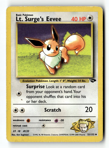 Pokemon Card Lt. Surge's Eevee LP Gym Challenge Uncommon 51/132