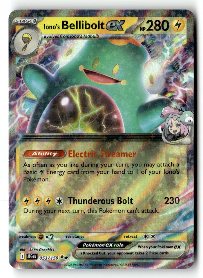 Pokemon Card Iono's Bellibolt ex LP SV09: Journey Together Double Rare 053/159