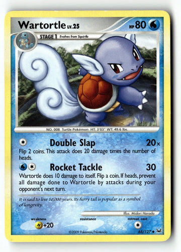 Pokemon Card Wartortle LP Platinum 65/127