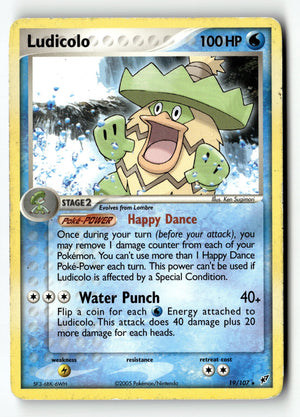 Pokemon Card Ludicolo - 019/107 LP Deoxys Rare 19/107