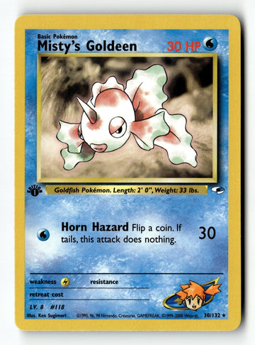 Pokemon Card Misty's Goldeen (30) 1st Edition LP Gym Heroes 030/132
