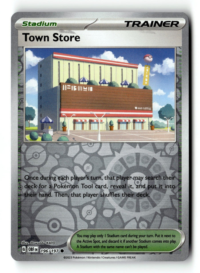 Pokemon Card Town Store Reverse Holo LP SV03: Obsidian Flames 196/197