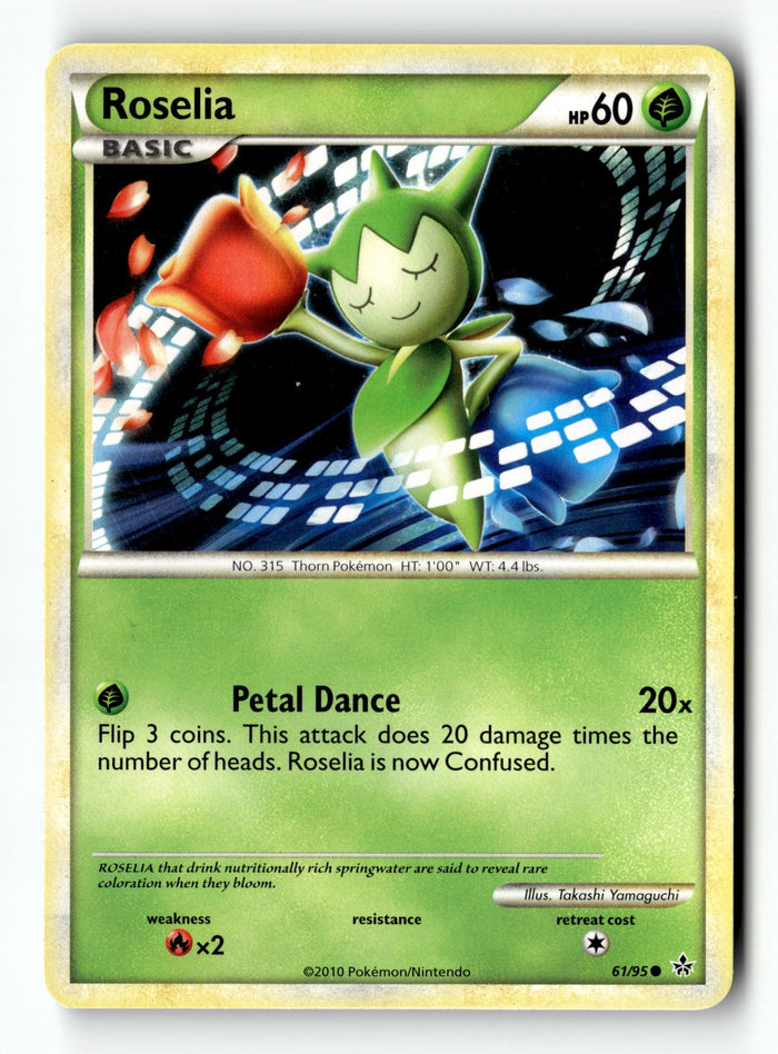 Pokemon Card Roselia Normal LP Unleashed Common 61/95