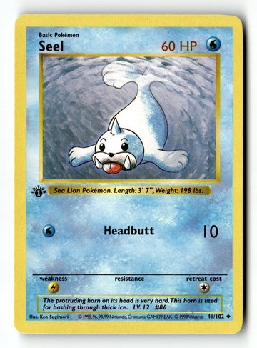 Pokemon Card Seel 1st Edition LP Base Set (Shadowless) 041/102