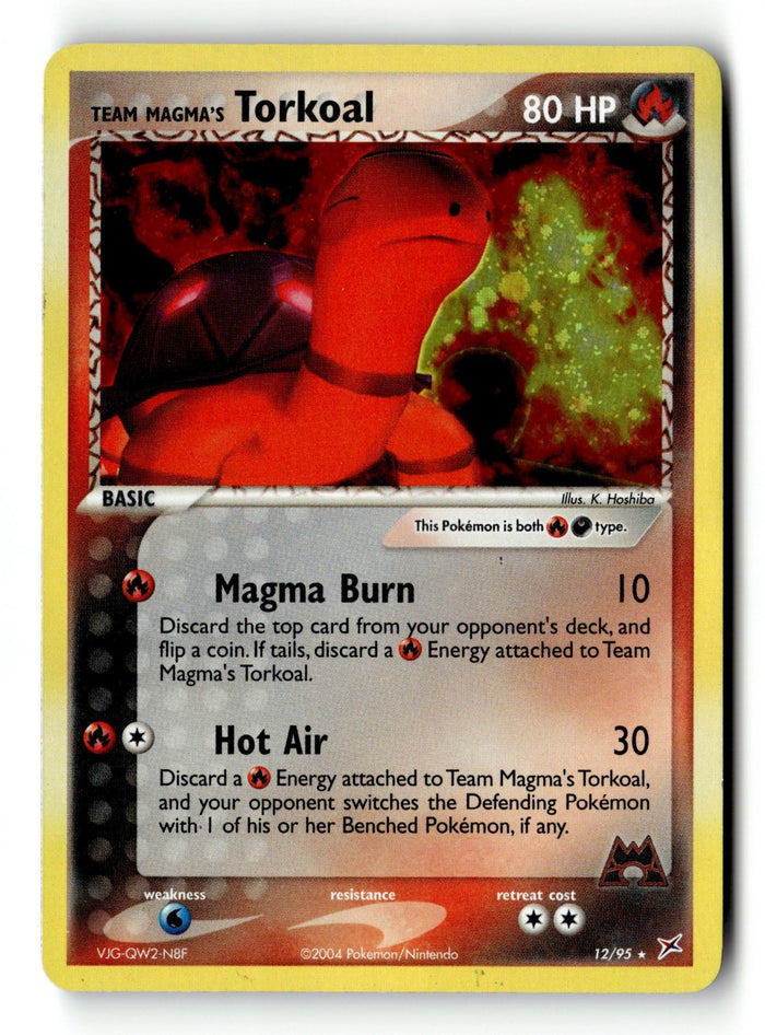 Pokemon Card Team Magma's Torkoal Holo LP Team Magma vs Team Aqua 12/95