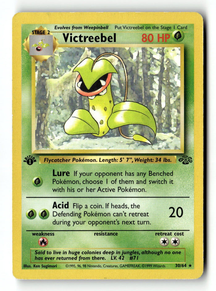 Pokemon Card Victreebel (30) 1st Edition LP Jungle 30/64