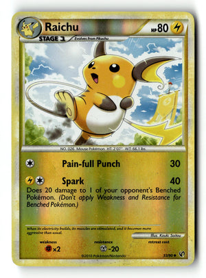 Pokemon Card Raichu Reverse Holo LP Undaunted Uncommon 33/90