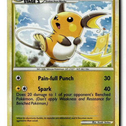 Pokemon Card Raichu Reverse Holo LP Undaunted Uncommon 33/90