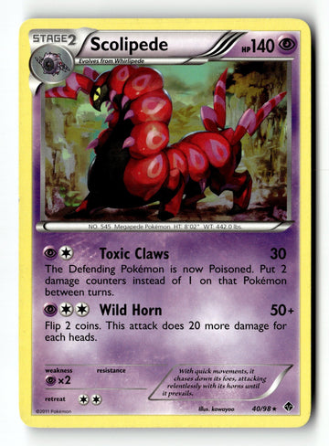 Pokemon Card Scolipede LP Emerging Powers 40/98