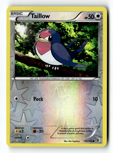 Pokemon Card Taillow Reverse Holo LP Boundaries Crossed 112/149