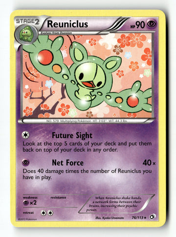 Pokemon Card Reuniclus Normal LP Legendary Treasures Rare 76/113
