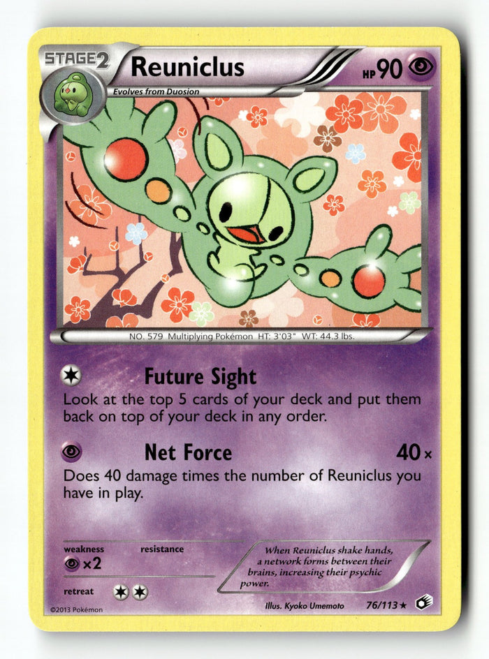 Pokemon Card Reuniclus Normal LP Legendary Treasures Rare 76/113