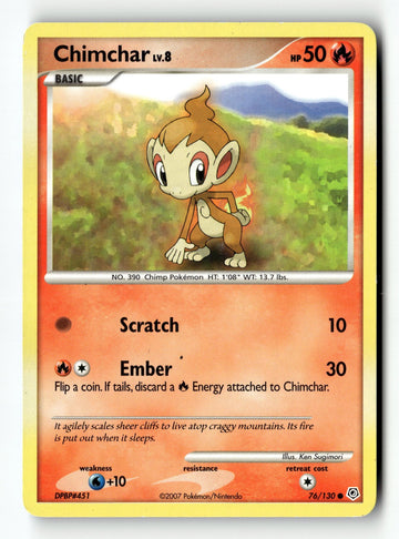 Pokemon Card Chimchar LP Diamond and Pearl Common 76/130