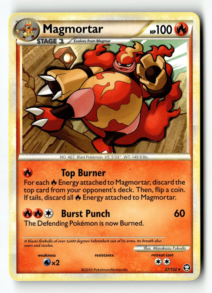 Pokemon Card Magmortar Normal LP Triumphant 27/102