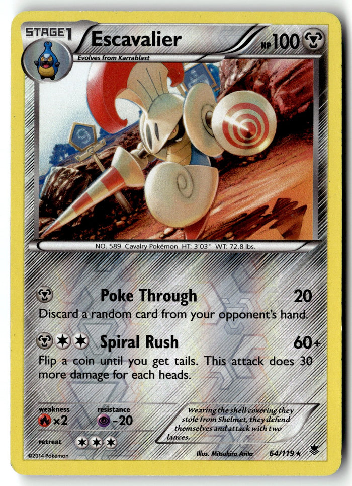 Pokemon Card Escavalier LP XY - Phantom Forces Reverse Holo Rare 64/119