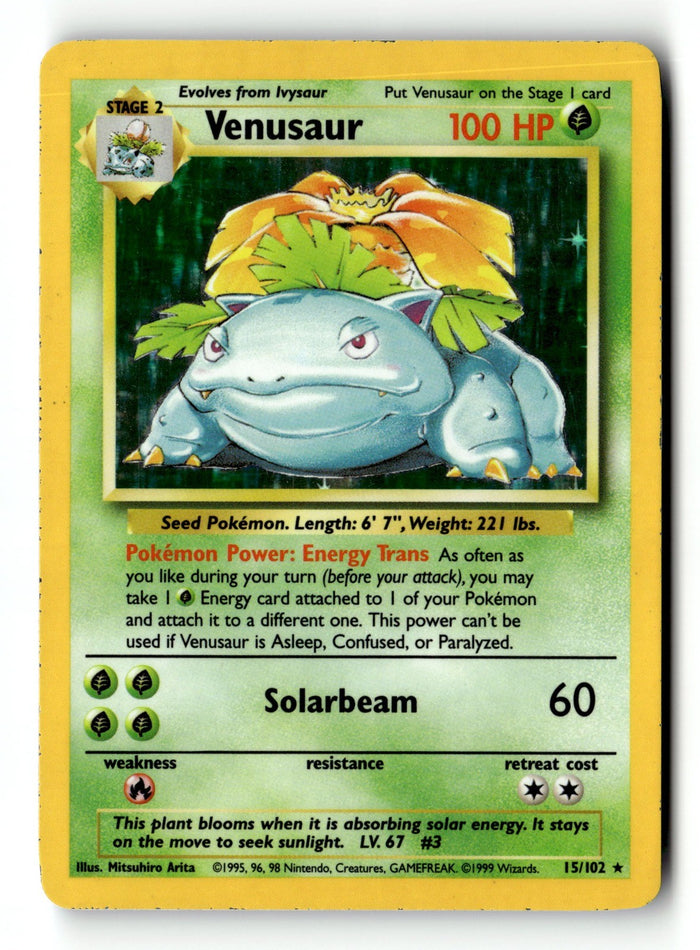 Pokemon Card Venusaur Holo LP Base Set 015/102