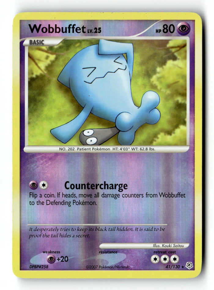 Pokemon Card Wobbuffet Reverse Holo LP Diamond and Pearl 41/130