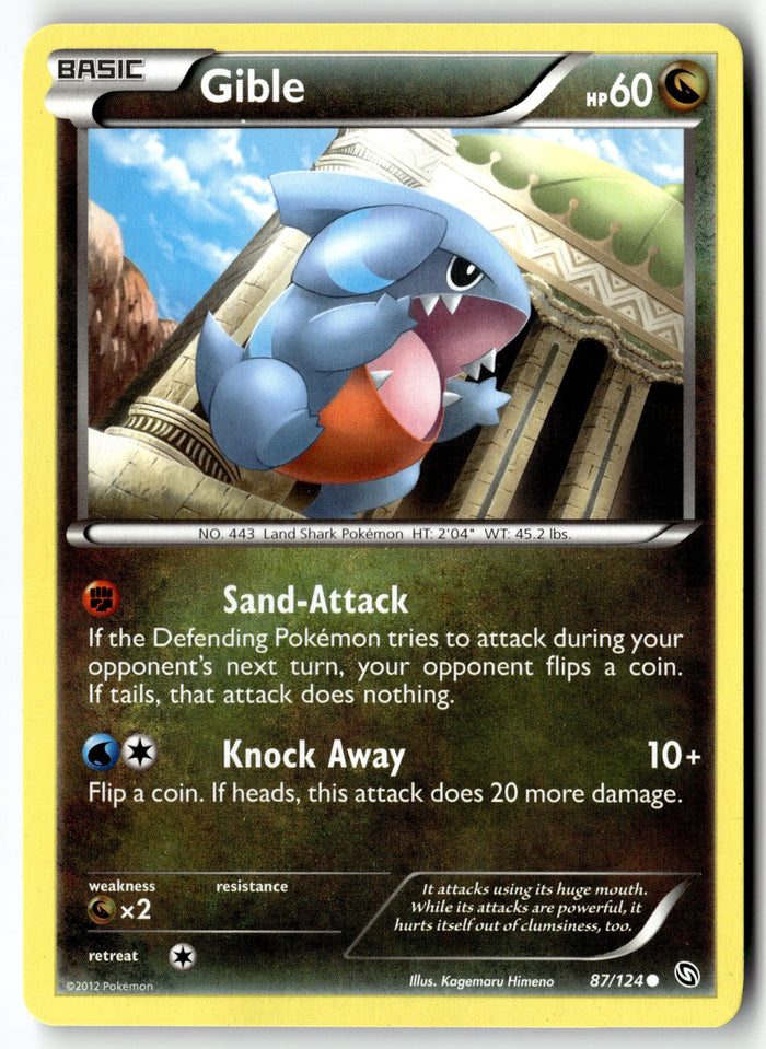 Pokemon Card Gible (87) LP Dragons Exalted Common 87/124