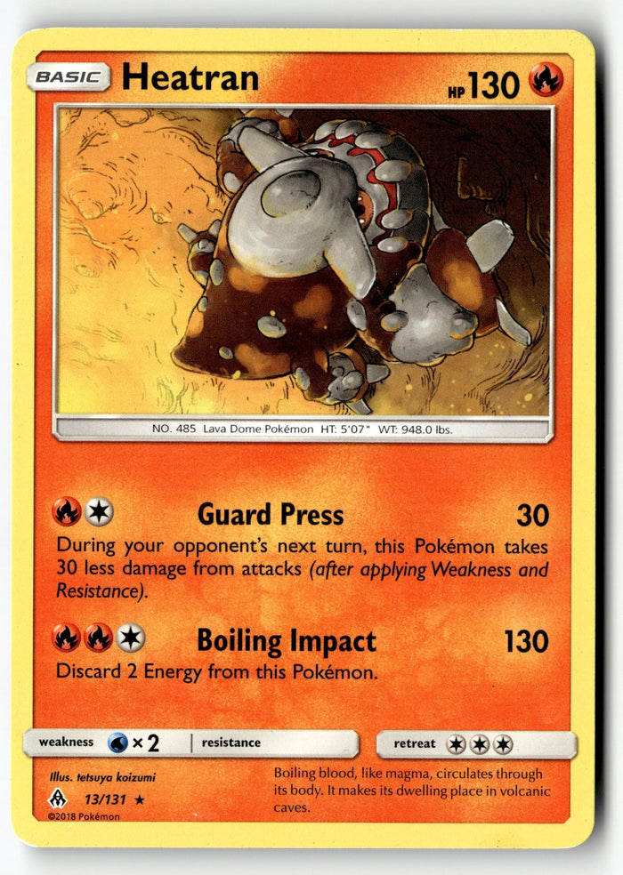 Pokemon Card Heatran LP SM - Forbidden Light Rare 13/131