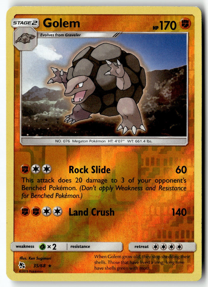 Pokemon Card Golem LP Hidden Fates Reverse Holo 35/68