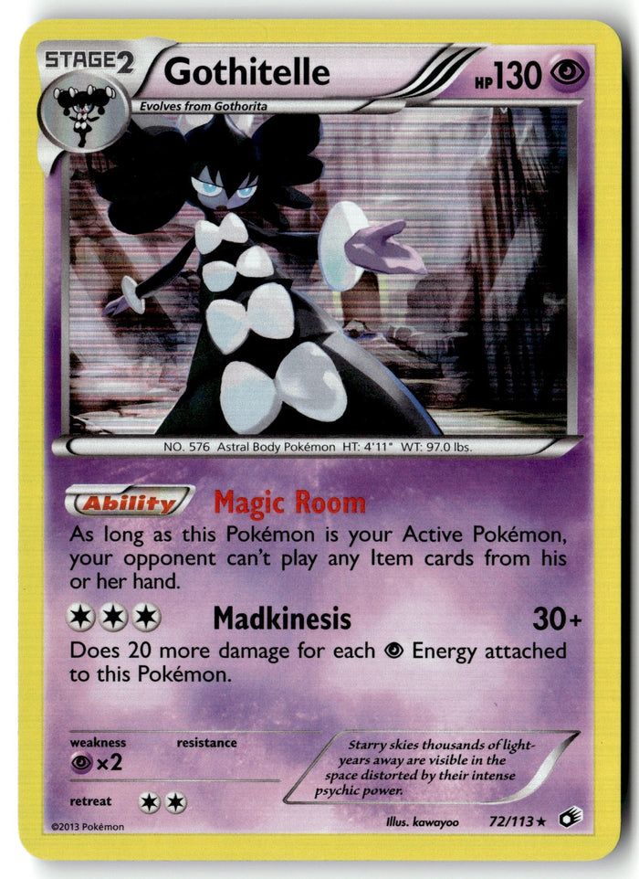 Pokemon Card Gothitelle LP Legendary Treasures Holo Rare 72/113