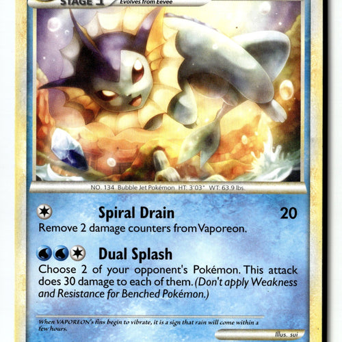 Pokemon Card Vaporeon LP Call of Legends 52/95