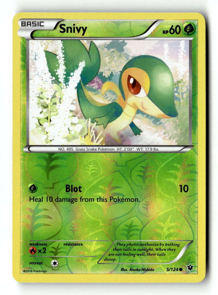 Pokemon Card Snivy Reverse Holo LP XY - Fates Collide 5/124
