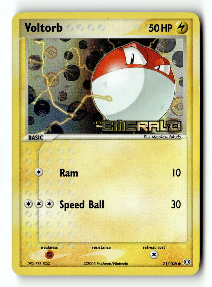 Pokemon Card Voltorb Reverse Holo LP Emerald 71/106