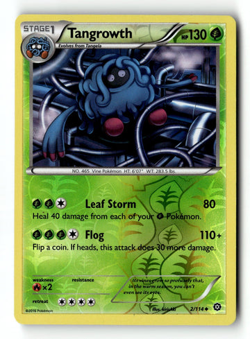 Pokemon Card Tangrowth Reverse Holo LP XY - Steam Siege 2/114
