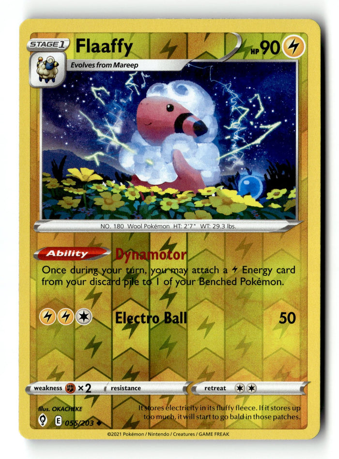 Pokemon Card Flaaffy LP SWSH07: Evolving Skies Reverse Holo Uncommon 055/203