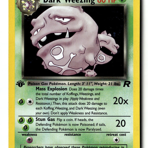 Pokemon Card Dark Weezing (14) LP Team Rocket 1st Edition Holo Rare 14/82