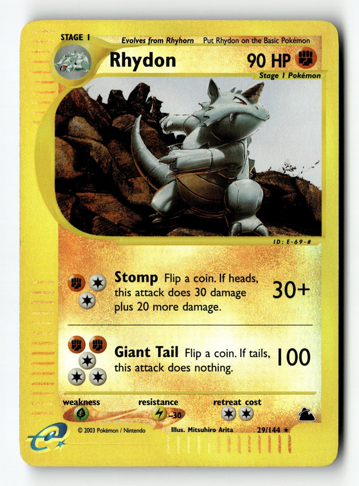 Pokemon Card Rhydon (29) Reverse Holo LP Skyridge Rare 29/144