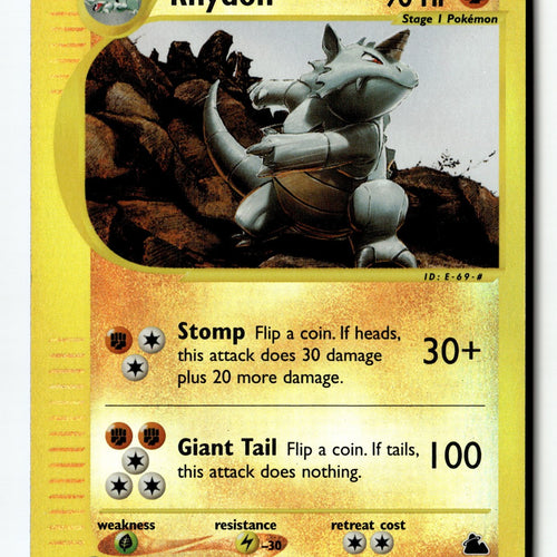 Pokemon Card Rhydon (29) Reverse Holo LP Skyridge Rare 29/144