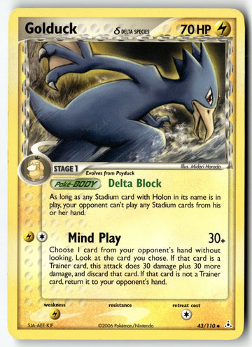 Pokemon Card Golduck (Delta Species) LP Holon Phantoms Uncommon 43/110