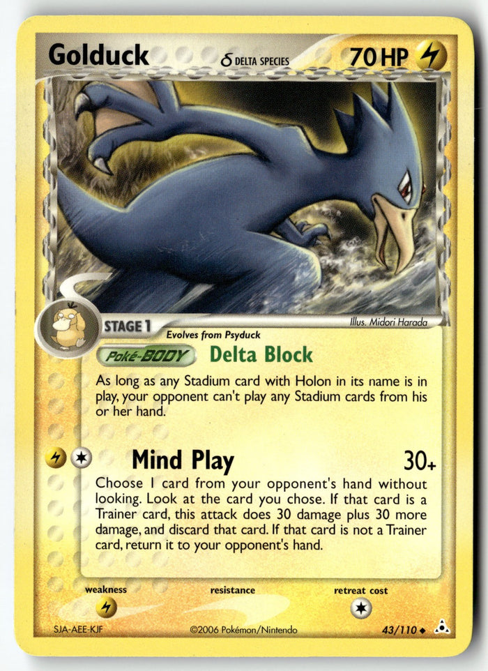 Pokemon Card Golduck (Delta Species) LP Holon Phantoms Uncommon 43/110