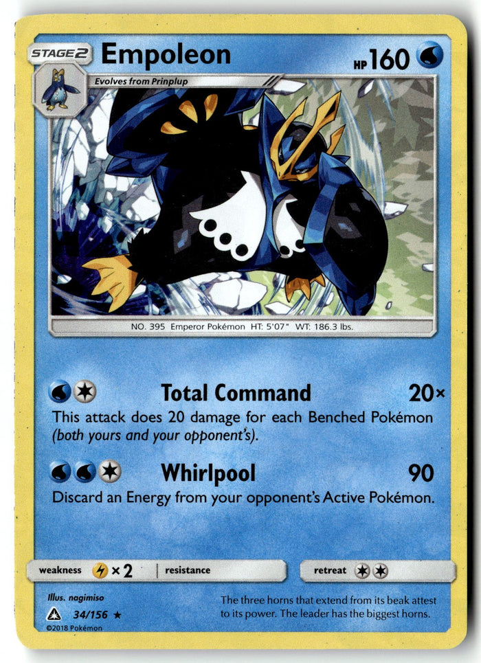 Pokemon Card Empoleon LP SM - Ultra Prism Rare 34/156