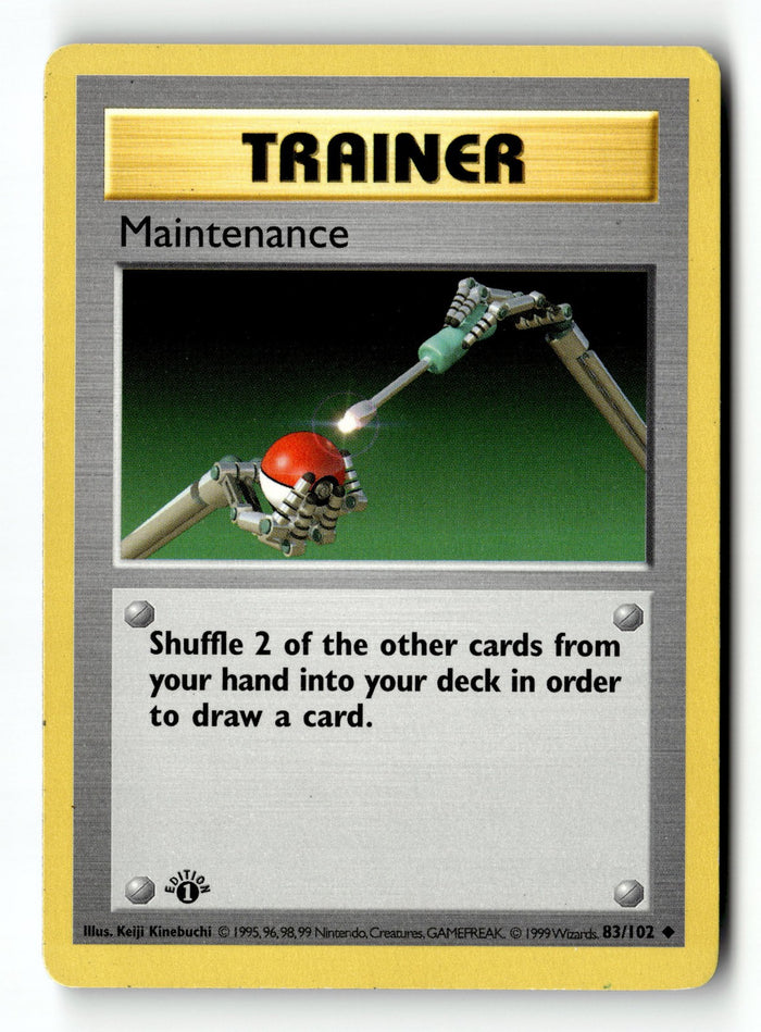 Pokemon Card Maintenance 1st Edition LP Base Set (Shadowless) 083/102