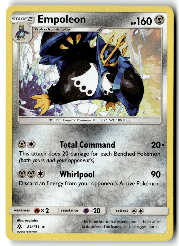 Pokemon Card Empoleon LP SM - Forbidden Light Holo Rare 81/131
