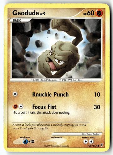 Pokemon Card Geodude LP Supreme Victors Common 105/147