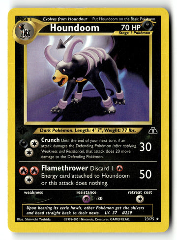 Pokemon Card Houndoom (23) LP 1st edition Neo Discovery Rare 23/75