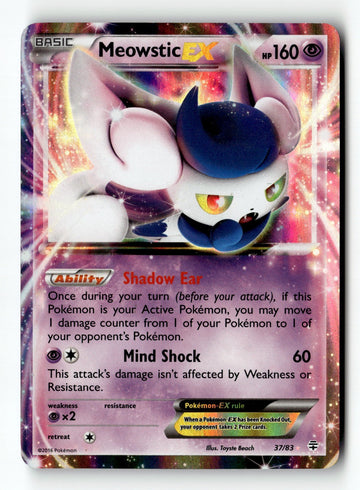 Pokemon Card Meowstic EX Holo LP Generations 37/83