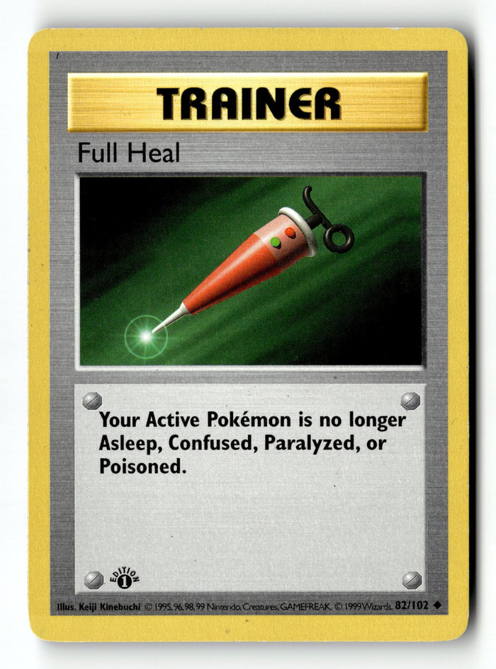Pokemon Card Full Heal LP Base Set (Shadowless) 1st Edition Uncommon 082/102