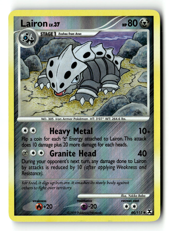 Pokemon Card Lairon LP Rising Rivals Reverse Holo Uncommon 44/111