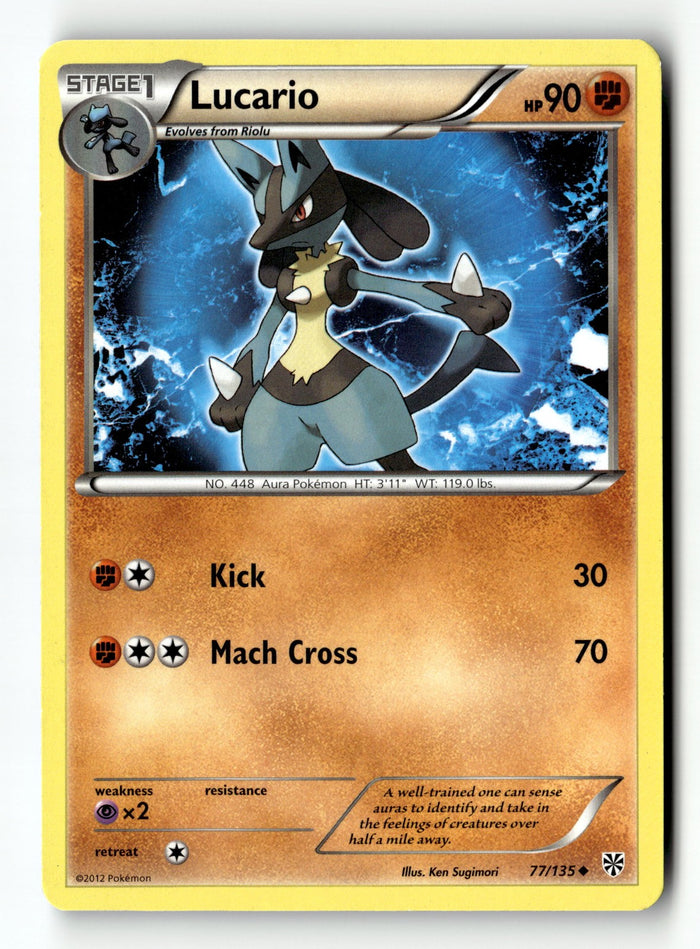 Pokemon Card Lucario (77) LP Plasma Storm Uncommon 77/135
