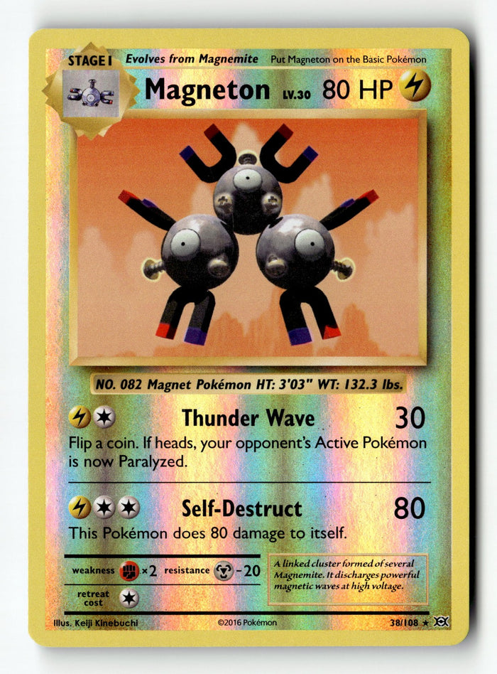 Pokemon Card Magneton Reverse Holo LP XY - Evolutions 38/108