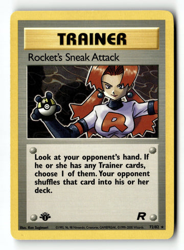 Pokemon Card Rocket's Sneak Attack (72) 1st Edition LP Team Rocket Rare 72/82