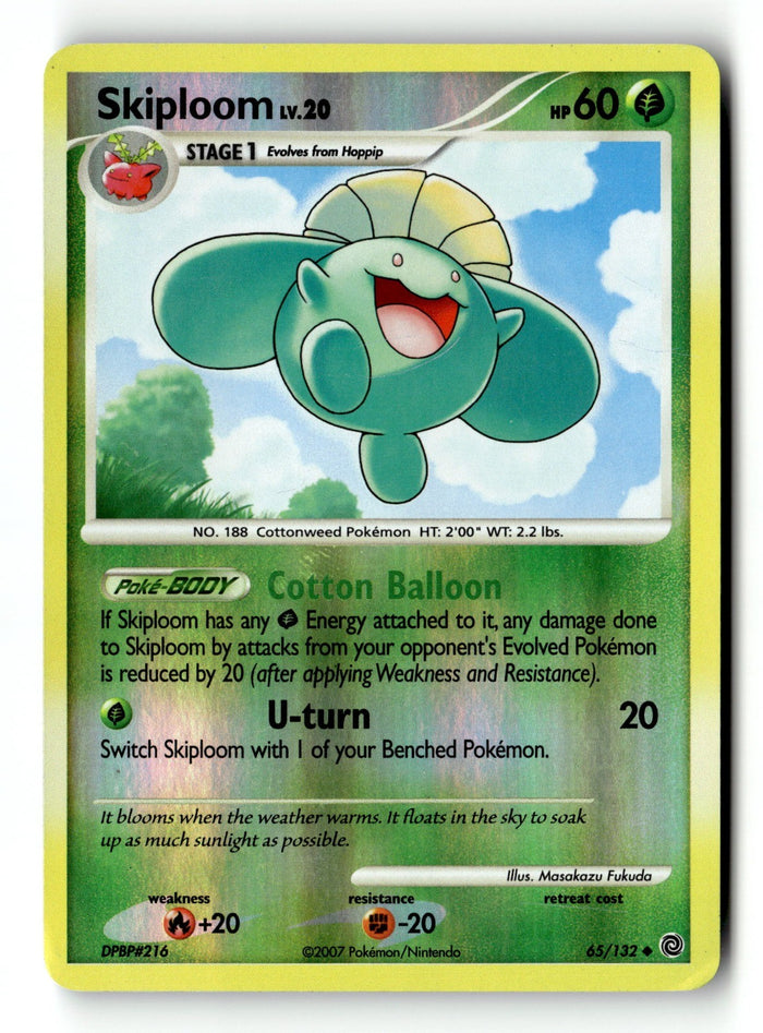Pokemon Card Skiploom Reverse Holo LP Secret Wonders 65/132