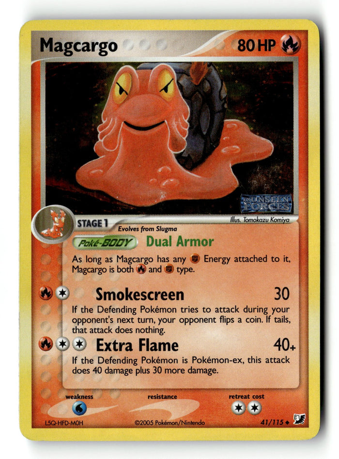 Pokemon Card Magcargo Reverse Holo LP Unseen Forces 41/115