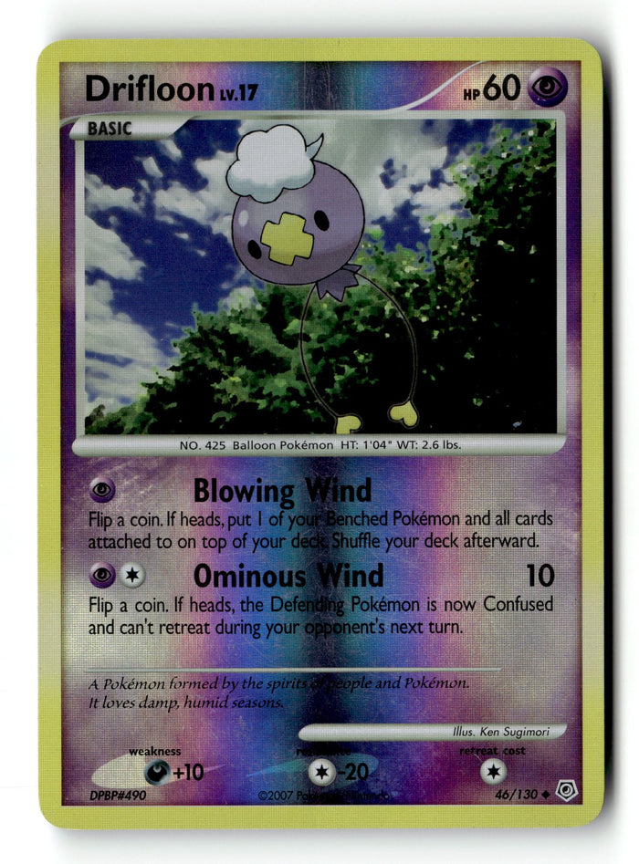 Pokemon Card Drifloon LP Diamond and Pearl Reverse Holo Uncommon 46/130