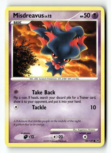 Pokemon Card Misdreavus LP Platinum 83/127